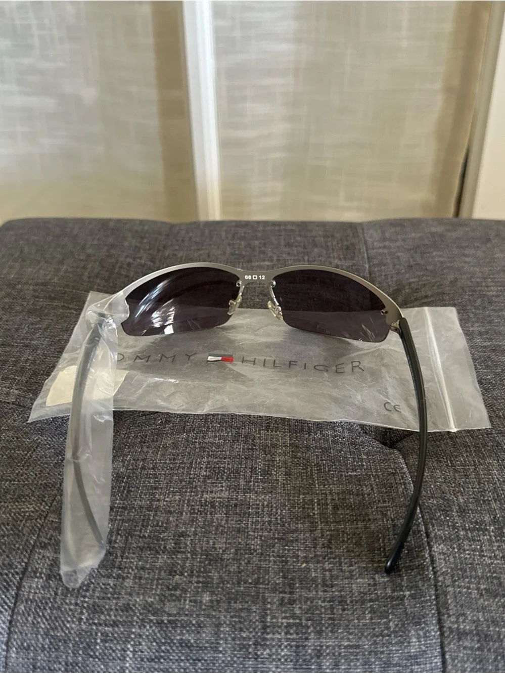 Tommy Hilfiger Men's Silver Frame Sunglasses with Dark Lenses